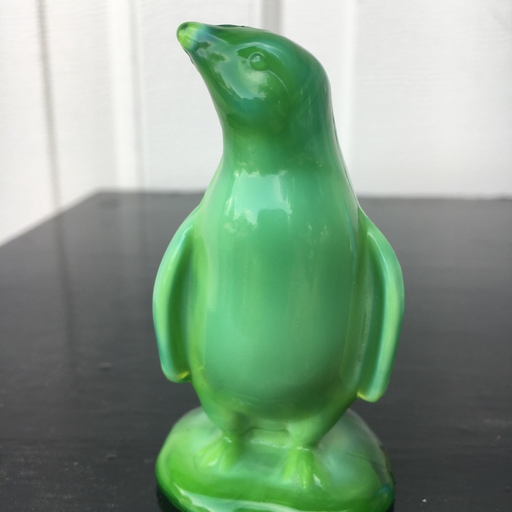 Vintage Slag/Vaseline Glass Penguin